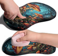 Ergonomic Joint Wrist Support Mouse Pad with Memory Foam Cushion Massage Bump, Carpal Tunnel Mousepad Slope Design for Wrist Rest, 11.8x7.9 in, Mushroom