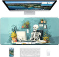 XL Gaming Mouse Pad, 31.5x15.7'' Large Desk Mat with Anti-Slip Rubber Base & Stitched Edges for Gaming, Office, Home, Office Skeleton