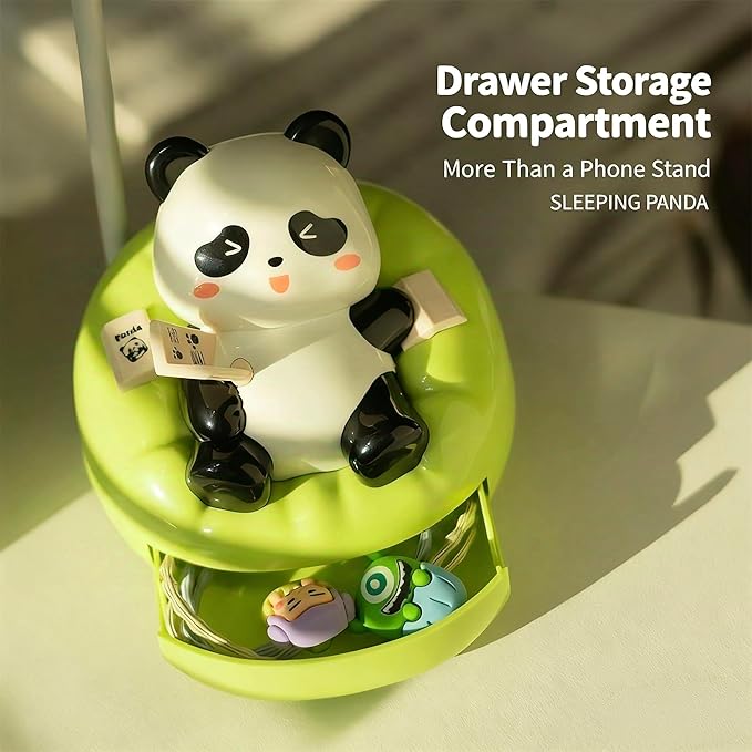 LED Desk Lamp with USB Charging Port, Gooseneck, Cute Panda Night Light for Bedroom Study Room, Boys Girls Children, Touch Control, 500 mAh, Rechargeable Lighting Decor for Boys Girls-Pink