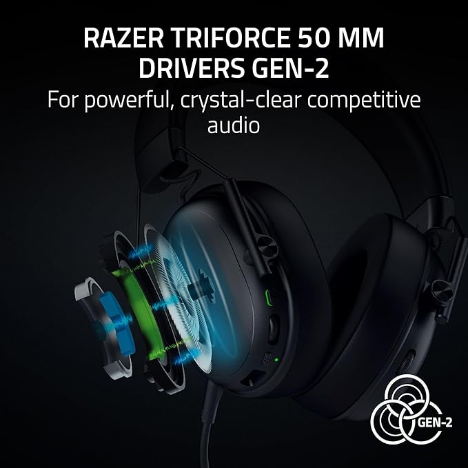 Razer BlackShark V3 X HyperSpeed Wireless Gaming Headset for PC: 50mm Drivers - Cardioid Mic - 2.4 GHz, Bluetooth, USB - Works with Mac, PS5, Nintendo Switch, Smartphone - 70 Hr Battery - Black