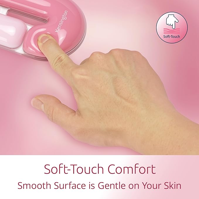Kensington Gel Mouse Wrist Rest Support Cushion for Mice & Trackballs, Duo Gel Ergonomic Mouse Wrist Support, Comfortable Non-Skid, Loop Pink 7.4" x 3.27" x 0.7" K62828WW