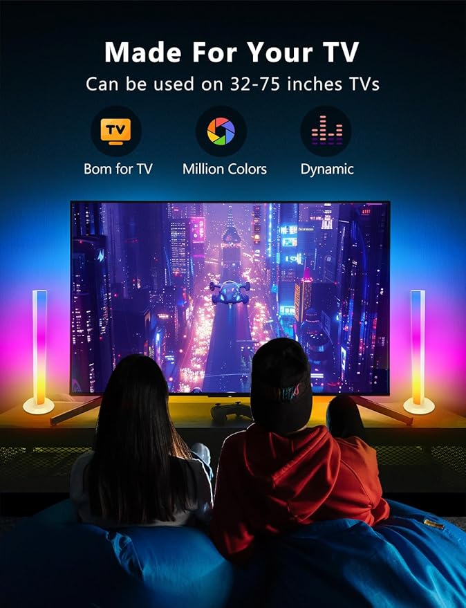 DAYBETTER Smart LED Light Bars, RGB+ICW Gaming Light Bars with Scene and Music Modes, Smart TV Light Bar with Multiple Placement Options, Mood Lighting, Color Changing Light Bar for Gaming Room Decor