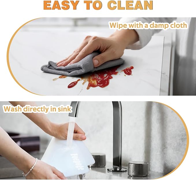 49.2" x 15.7" Large Silicone Mat for Kitchen Counter Protector, Cuttable Silicon Countertop Protector Mat Heat Resistant Mats for Countertop, Cut to Fit Placemat Ship Roll by Foepoge, Translucent