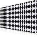 Computer Mat Black and White Desk Mat Large, Big Mouse Pad Gaming Desk Mats, Mouse Pad Gaming Non-Slip Rubber Base Waterproof with Stitched Edges, 35.4" X 15.7" for Work/Game/Office Diamond