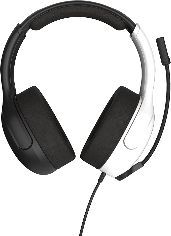 Turtle Beach Airlite Fit Wired Gaming Headset: Officially Licensed for Nintendo Switch, Nintendo Switch Lite & OLED Model - Flip-to-Mute Mic, Over-Ear Comfort Cushions, 40mm Speakers - White & Black