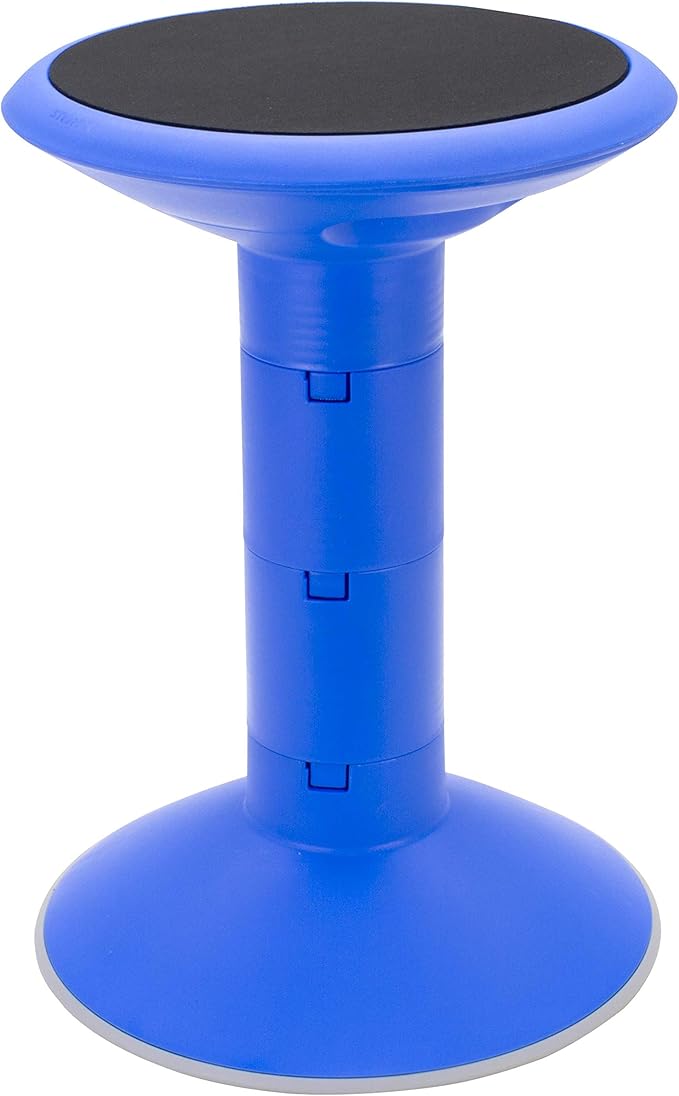 Storex Active Tilt Stool – Ergonomic Seating for Flexible Office Space and Standing Desks, Adjustable 12-24 Inch Height, Blue (00321A01C)