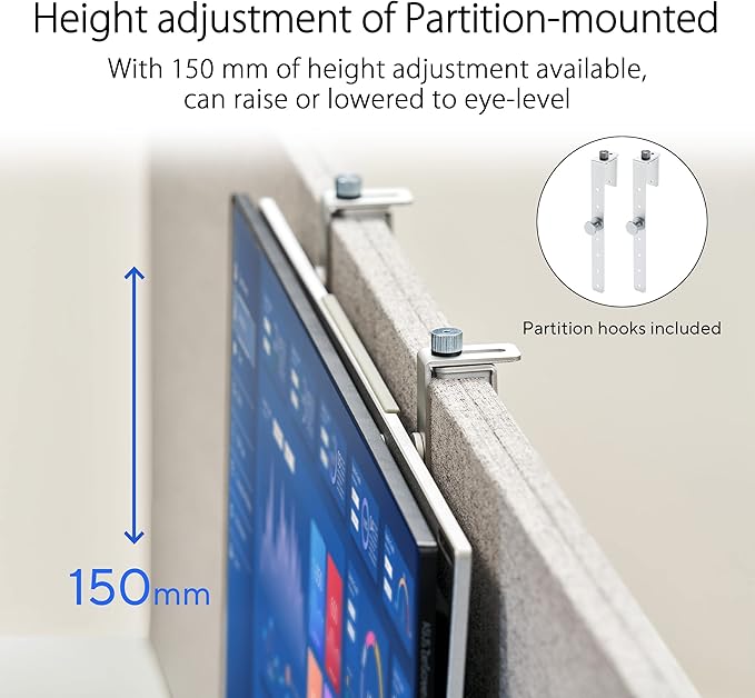 ASUS ZenScreen 24” (23.8” viewable) 1080P Portable USB-C Monitor (MB249C) - FHD, IPS, Eye Care, Speakers, Multi-Stand Design, Kickstand, C-clamp Arm, Partition Hook, Carrying Handle, WFH Monitor