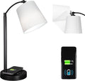 OttLite Good Housekeeping Shaded LED Desk Lamp with Wireless Charging Pad - Designed to Reduce Eyestrain - Adjustable Shade, Replaceable ClearSun LED Bulb, Crafting, Reading Light, Desk Lamp