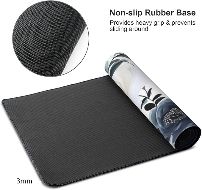 35.4 x 15.7 in, XXL Large Mouse Pad for Desk, Extended Keyboard Mouse Mat for Computer Office, Big Laptop Mouse pad, Gaming Pc-Boho Navy Blue Peony Florals