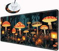Large Mouse Pad Gaming Desk Pad Mushroom Mousepad for Wireless Mouse XXL 31.5''X15.75'' Big Desk Mats Extended Mouse Mat of Girl Desktop Computer with Coaster