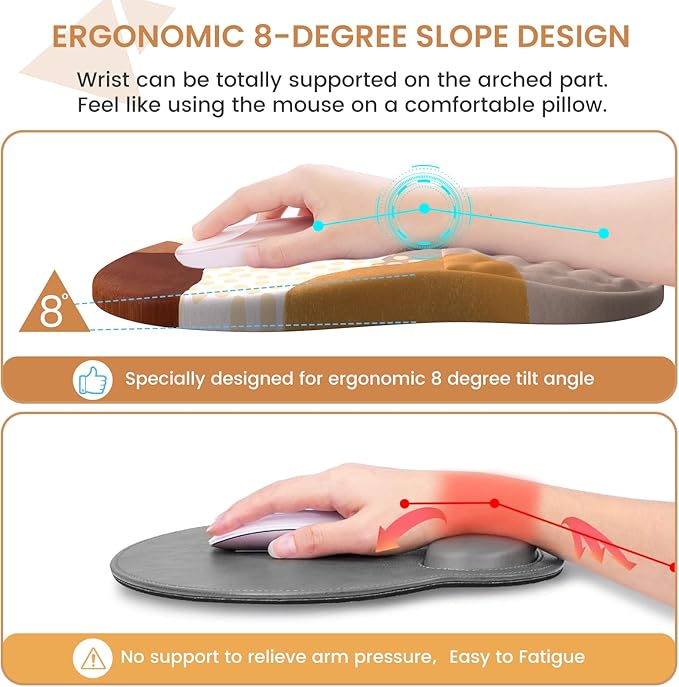 Large Mouse Pad with Wrist Rest and Keyboard Pad, Desk Pad Mat Set, 4PCS Carpal Tunnel Boho Mousepad with Wrist Support Combo, XXL Computer Office Desk Matt for Desktop Laptop, Brown Coffee