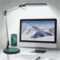 OTUS LED Architect Desk Lamp with Wireless Charging Base, Adjustable Swing Arm, 32 in Tall, 11.8 in Panel, 3 Color Modes, 12 Dimmable Levels, for Home Office Reading Study
