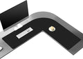 Vyaaa Corner Desk Mat, (39.4"+ 39.4") x 13" PU Leather L Shaped Desk Mat, Reversible L Shaped Corner Desk Pad, XL Gaming Mouse Pad for Computer, Gaming, Writing, Home and Office(Black)