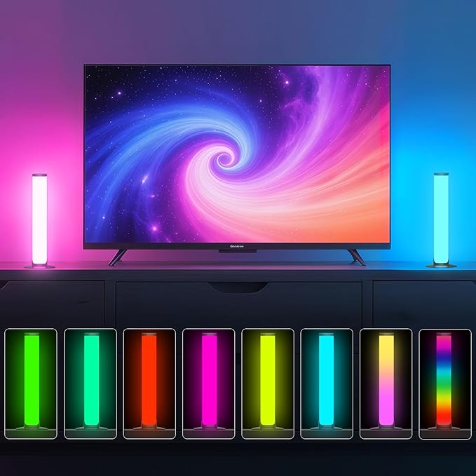 RGB Light Bar,Smart LED Light Bar for Room,Dynamic Music Sync Ambient Lamp,16 Million Colors Gaming TV Backlight, Remote Control Smart Lights for Room Gaming Equipment Decoration (Multi-Color)