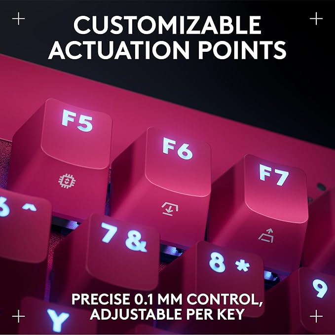 Logitech G PRO X TKL Rapid (Tenkeyless) Wired Gaming Keyboard: Magnetic Analog Switches with Rapid Trigger, Lightsync RGB, Detachable USB-C Cable, Volume Roller & Media Buttons - Magenta