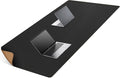 MAIDERN 63”x 31.5” Leather Desk Mat XXL, Large Desk Pad, Reversible Cork & Leather Large Mouse pad for Desk, Waterproof Computer Desk Mat for Gaming Home Office (Black) …