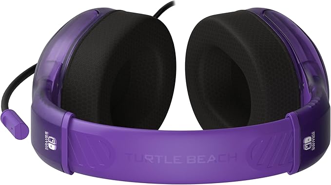 Turtle Beach Airlite Fit Wired Gaming Headset: Officially Licensed for Nintendo Switch, Nintendo Switch Lite & OLED Model - Flip-to-Mute Mic, Over-Ear Comfort Cushions, 40mm Speakers - Ghost Purple