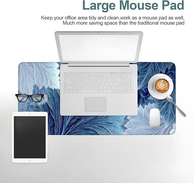 Spring Leaves Extended Gaming Mouse Pad 31.5x11.8inches Large Desk Mat Anti-Slip Rubber Base & Durable Stitched Edges for Gamers Smooth Mouse Writing Surface for Desk Office/Home