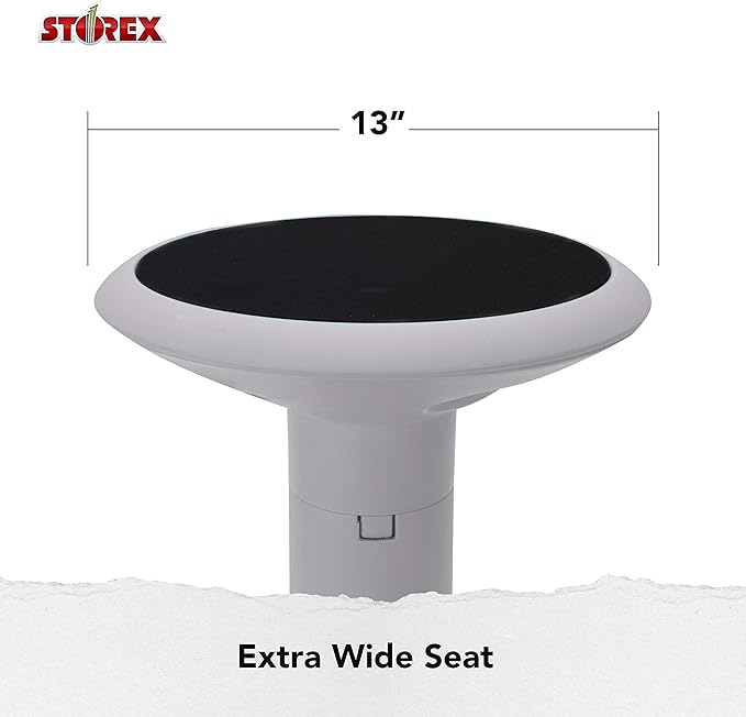 Storex Active Tilt Stool – Ergonomic Seating for Flexible Office Space and Standing Desks, Adjustable 12-24 Inch Height, Gray (00322A01C)