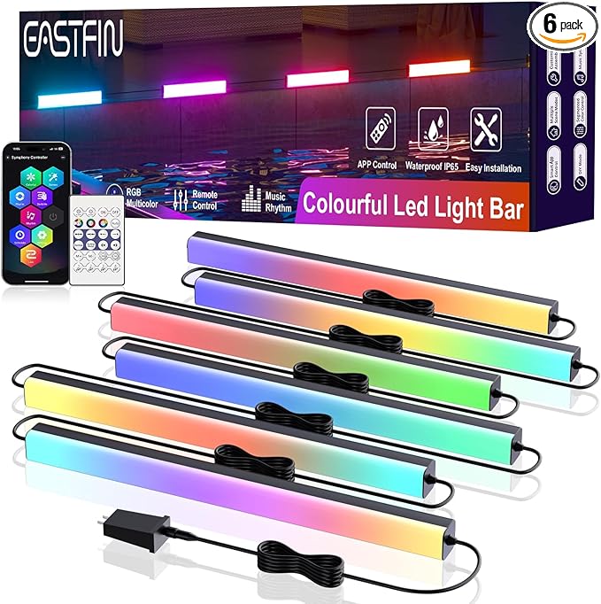 Outdoor RGB Light Bar, Outdoor Color Changing Lights Waterproof, APP and Remote Smart Flood Light, Music Sync and Versatile Color Changing Great for Pathway, Poolside, Patio, Lawn Decor (2)