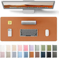 YSAGi Desk Pad Protector, Large Mouse Mat, Non-Slip PU Leather Waterproof Laptop Desk Blotter/ Writing Pad for Office and Home (23.6" x 13.8", Brown)