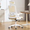 Fizzin Ergonomic Office Chair, 400 LBS Computer Chairs with Adjustable Lumbar Support, Breathable Mesh Desk Chair Ergonomic with Thickened Cushion, Comfy Home Office Desk Chair (Buff Beige)
