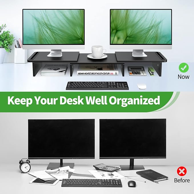 Zimilar Dual Monitor Stand Riser – Wood