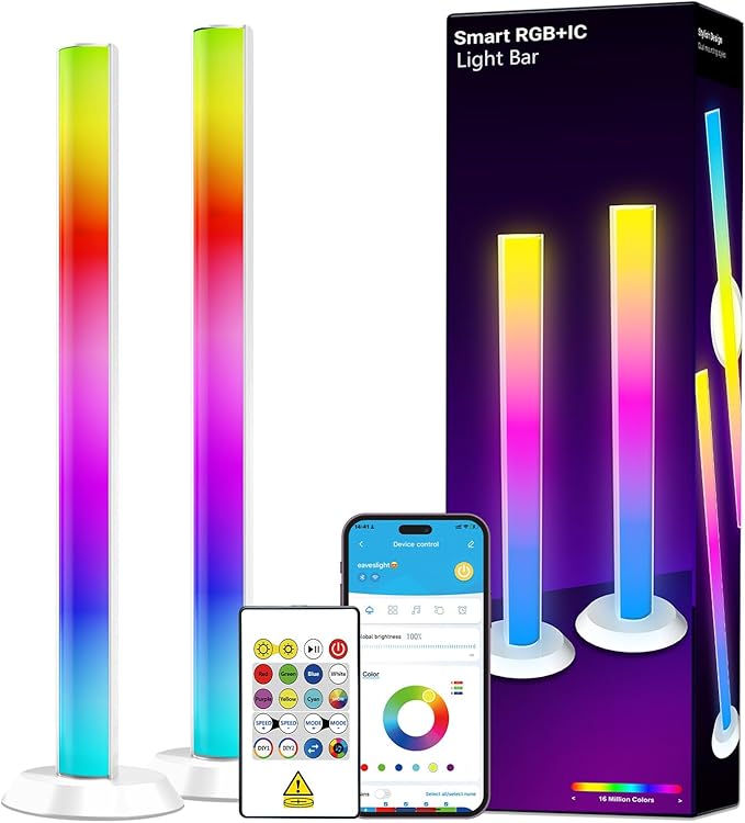 DAYBETTER Smart LED Light Bars, RGB+ICW Gaming Light Bars with Scene and Music Modes, Smart TV Light Bar with Multiple Placement Options, Mood Lighting, Color Changing Light Bar for Gaming Room Decor