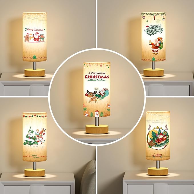 Small Table Lamp for Bedroom - Bedside & Desk Lamp, Minimalist Nightstand Light for Kids, Living & Office Room