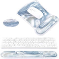 Ospelelf Mouse Pad with Wrist Rest and Ergonomic Gel Keyboard Hand Wrist, Support for Typing Gaming, Relieve Wrist Pain, Cool & Easy to Clean, for Office, Programmer, Home Computer Use, Silvery