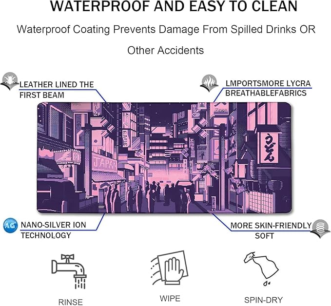 Large Mouse Pad, Office Desk Pad Gaming, Durable Waterproof Non-Slip Base Long XXXL Large Gamer DeskMat for Home Office Gaming Work, Kyoto