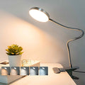 Clip-on Lamp Reading Light - 5 Color Modes, 10 Brightness Levels, 8W, 66 LED, Eye-Caring Metal Clamp Light with Gooseneck for Bed, Headboard, Desk, Video Conferencing, Makeup