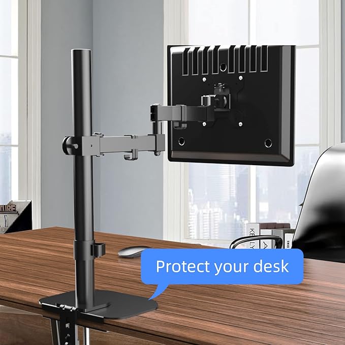 Pholiten Steel Bracket Plate Reinforcement for Glass Desk, Fits Most Monitor Stand Grommet C Clamp Installation Hole