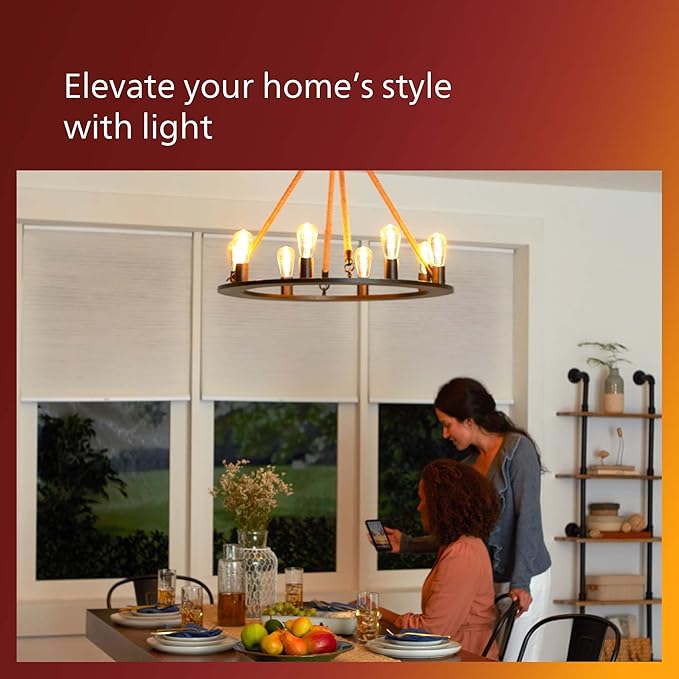 PHILIPS LED 60W A19 1-Pack Vintage Edison Spiral Amber (2000K) 400 Lumen (6.5W = 60W) Dimmable Flicker-Free Light Bulb