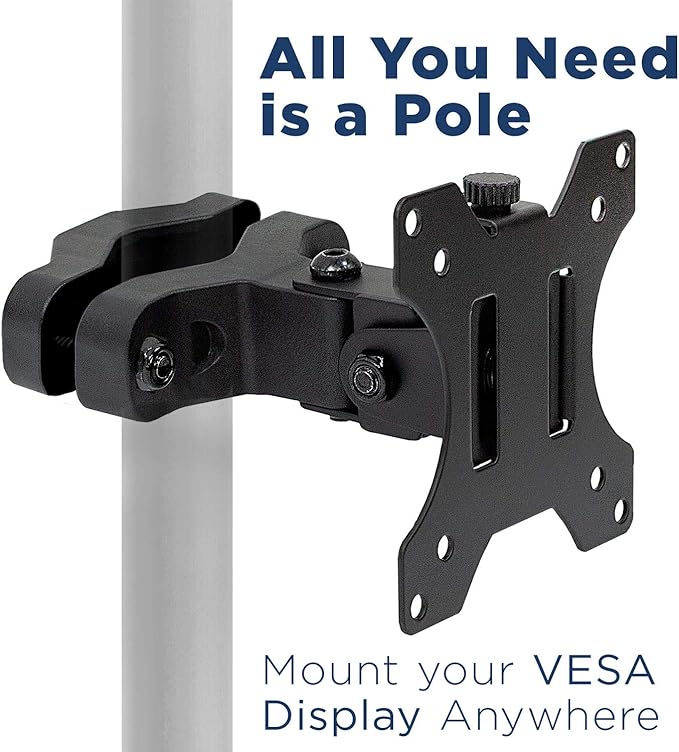 Mount-It! Universal VESA Pole Mount | Full Motion TV Pole Bracket | VESA 75 100 | Fits TVs or Monitors Up to 32 Inches