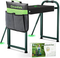 Heavy Duty Garden Kneeler & Seat with Support Legs, 400lbs Capacity Foldable Gardening Stool, Extra Thick Pad & Large Tool Organizer Bag, Ergonomic for Seniors - Dark Green