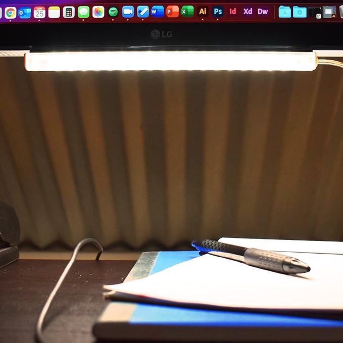 TrueColor USB-Powered LED Light Bar with Frosted Cover for Under Cabinet, Under Monitor, TV Backlight – Easy-Install - Adhesive & Mounting Brackets Included - 100,000 Hours Lifetime (24", Soft White)