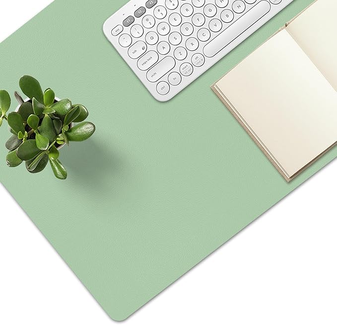 Mouse Pad and Keyboard Wrist Rest, Large Keyboard and Mouse Pad Set, Ergonomic Mousepad with Wrist Rest, Non-Slip Desk Mat Protector for Office, Home (35.4×15.7 Inches, Lake Green)