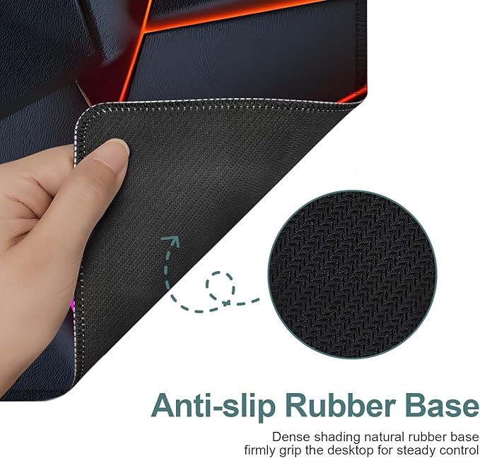 Energy Band Extended Gaming Mouse Pad 35.4x15.7Inch Large Desk Mat Anti-Slip Rubber Base & Durable Stitched Edges for Gamers Smooth Mouse Writing Surface for Desk Office/Home
