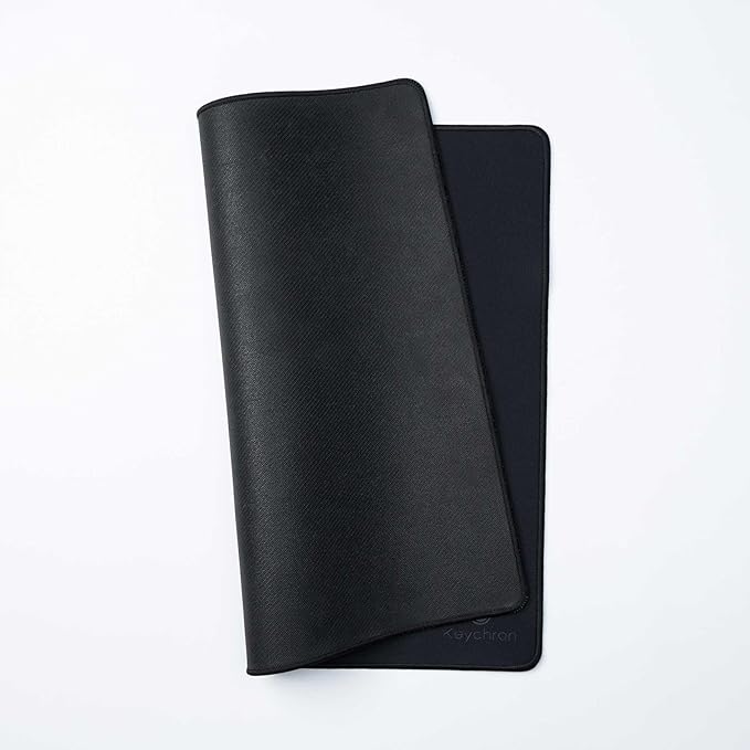 Keychron Large Gaming Mouse Pad 450 × 400 mm, Ample Space for Mouse Movement, Smooth Micro-Weave Surface for Optical Mice, Non-Slip Rubber Base, Stitched Edges - Black