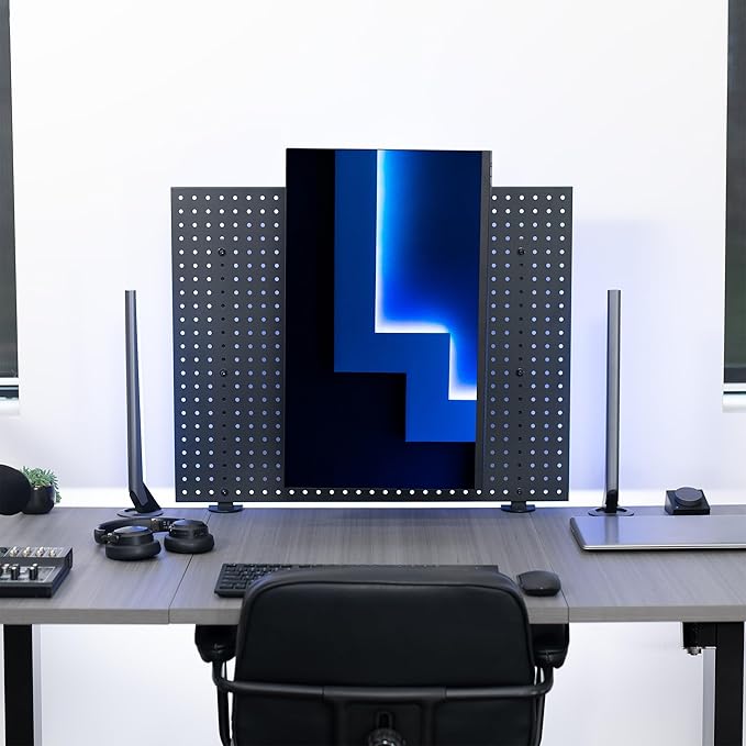 VIVO Articulating Single Monitor Pegboard Mount with Arm, Fits Screens up to 32 inches and Peg Boards up to 0.25 inches Thick with 1 inch Hole Spacing, Black, MOUNT-PB2A (Pack of 3)