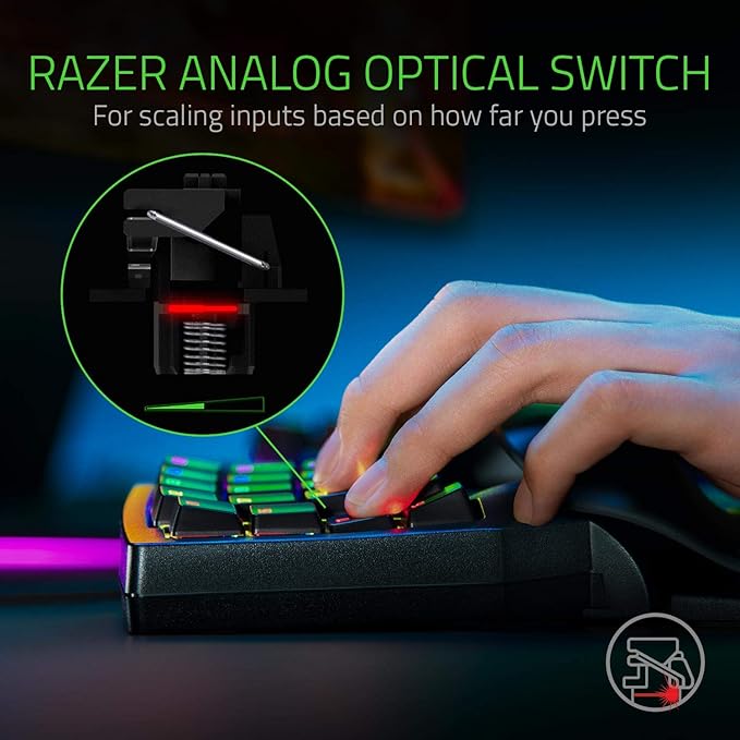 Razer Tartarus Pro Gaming Keypad: Analog-Optical Key Switches - Rapid Trigger - Adjustable Actuation - 32 Programmable Keys - Customizable Macros - Chroma RGB Lighting - Classic Black