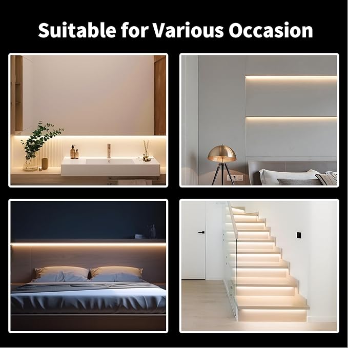 5M Neon LED Strip Light,12V Warm White Rope Lights with Plug, Waterproof Dimmable Flexible Bendable Silicone Lights for Bedroom TV Backlight Kitchen Cabinet Bathroom Ceiling Wall Indoor Outdoor Decor