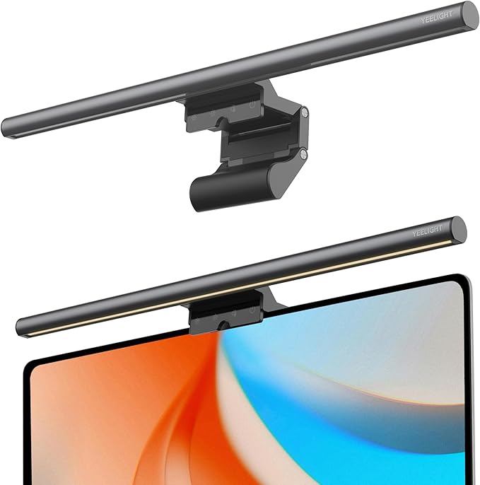 YEELIGHT Monitor Light Bar, Computer Monitor Lamp, 250LM No Glare Eye-Care LED Screen Bar, Touch Control USB Reading Desk Lamp for Home Office Work, Stepless Dimming Adjustable Color Temperature