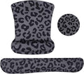 MOSISO Wrist Rest Support for Mouse Pad&Keyboard Set, Leopard Grain Ergonomic Mousepad&Coaster Non-Slip Base Home/Office Easy Typing Cushion with Neoprene Cloth&Raised Memory Foam, Black