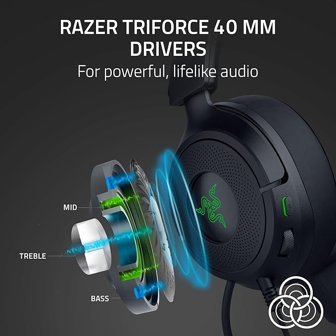Razer Kraken Kitty V3 X Wired Gaming Headset: Kitty Ears - HyperClear Cardioid Mic - 40 mm Drivers - 7.1 Surround Sound - Comfy Ear Cushions - Cross-Platform via 3.5mm PC, PS5, Xbox, Switch 2 - Black