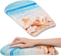 Ergonomic Wrist Mouse Pad with Massage Design, Wrist Rest Pain Relief Mousepad with Memory Foam Non-Slip PU Base, Mouse Pad with Wrist Support for Wireless Mouse & Desk,Y Starfish and Beach