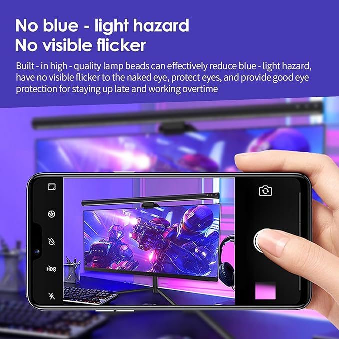 BY-J PC Screen Lamp with Remote Control, Adjustable Screen Light Automatic Dimming, LED USB Computer Lamp 17 in Monitor Light Bar Lighting for Office Gaming