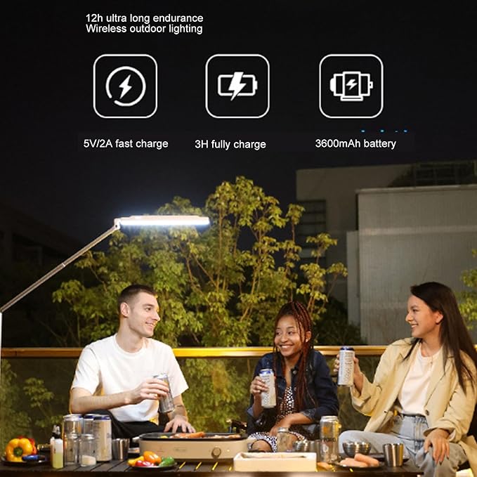 HURRISE LED Desk Lamp with Clamp, Eye Caring Clip Lights for Home Office, 3 Colors Full Brightness, Bright Modern LED Table Lamp for Nail Tech Architect