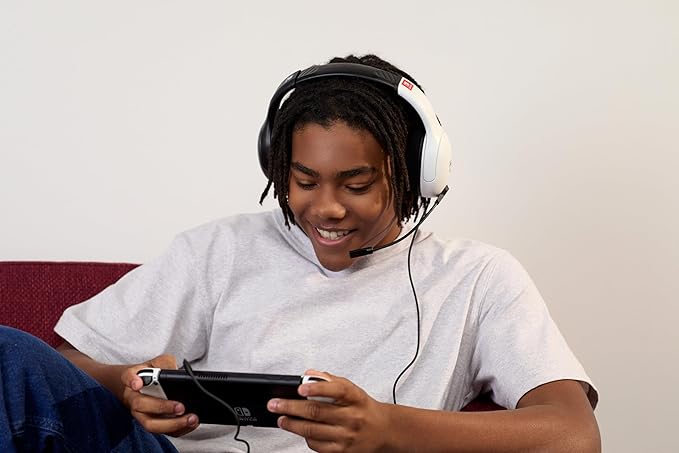 Turtle Beach Airlite Fit Wired Gaming Headset: Officially Licensed for Nintendo Switch, Nintendo Switch Lite & OLED Model - Flip-to-Mute Mic, Over-Ear Comfort Cushions, 40mm Speakers - White & Black